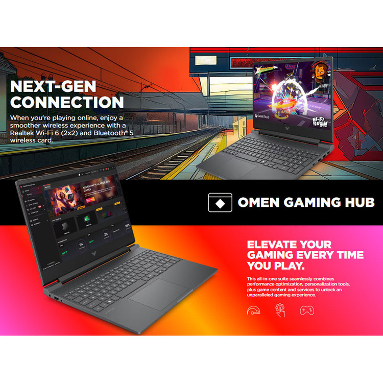 لپ تاپ 15.6 اینچی اچ پی مدل Victus 15 fa2082 wm-i5 13420H-16GB DDR4-1TB SSD-RTX4050 6GB-FHD 144Hz-W